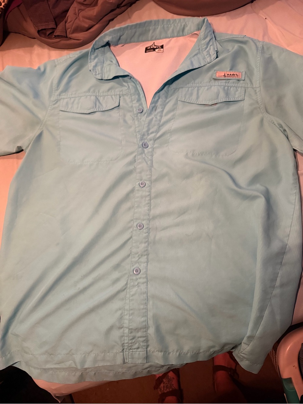 Men’s Light Blue Short-Sleeve Fishing Shirt by Habitat